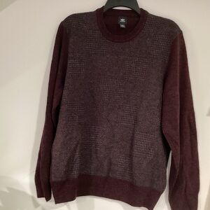 Men's Wool blend crewneck sweater, long sleeve pullover sweater